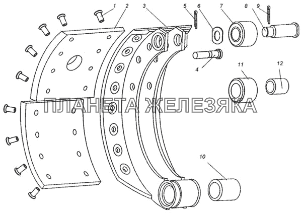 Колодка тормоза МАЗ-437040 (Зубренок)