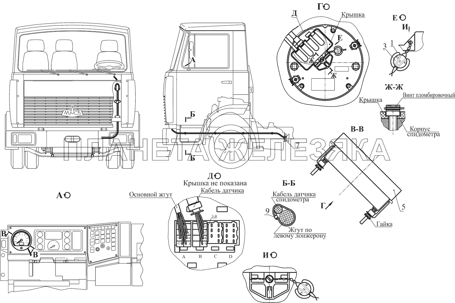 Установка спидометра 437041-3800004-002 МАЗ-437041 (Зубренок)