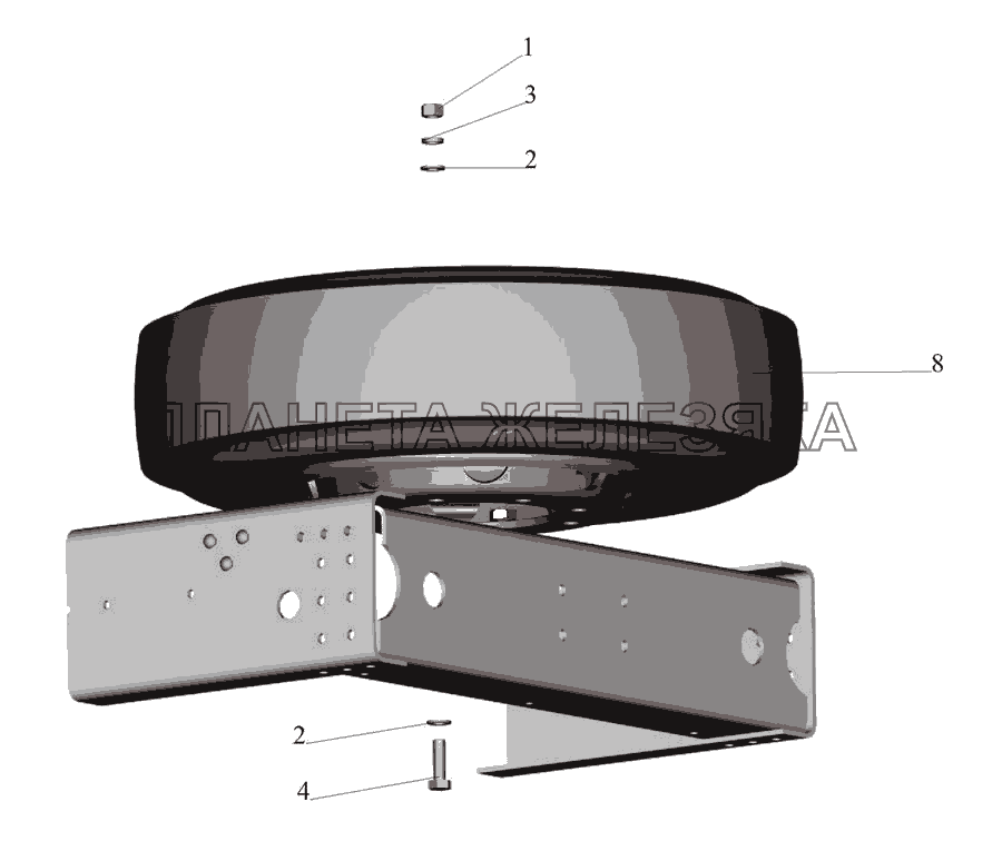 Установка запасного колеса МАЗ-437043 (Зубренок)