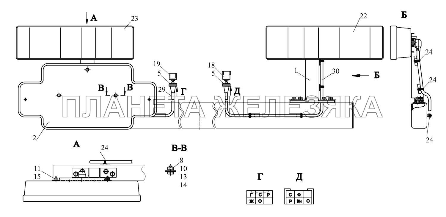 Установка задних фонарей 437040-3700009-010, (-710) МАЗ-437043 (Зубренок)