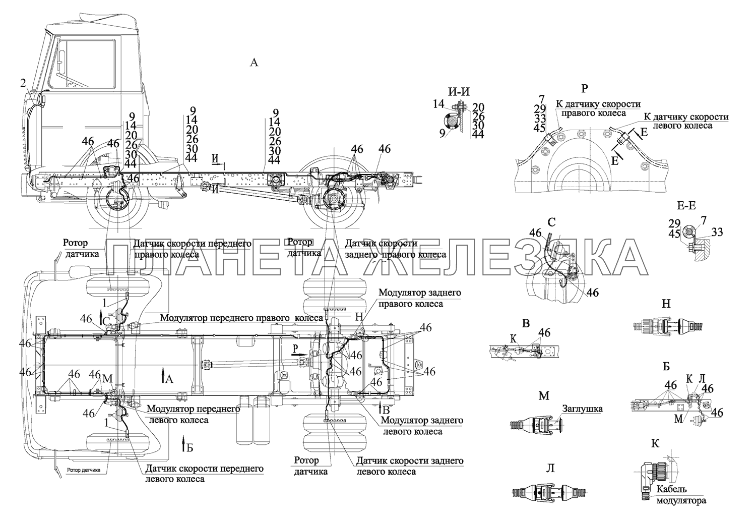 Установка электрооборудования АБС 4570-3800040-001 МАЗ-437043 (Зубренок)