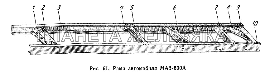 Рама автомобиля МАЗ-500А МАЗ-503А