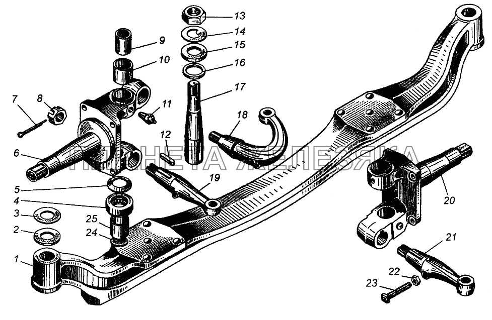 Ось передняя МАЗ-5335, МАЗ-5549, МАЗ-5429, МАЗ-504В МАЗ-504В