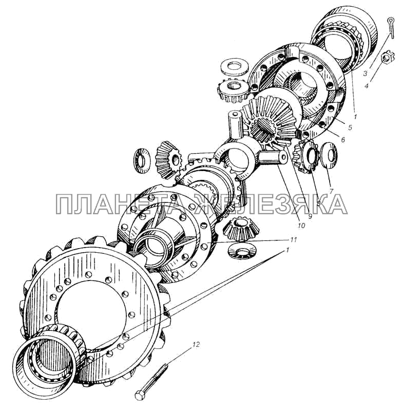 Дифференциал переднего моста автомобиля МАЗ-509А МАЗ-5335