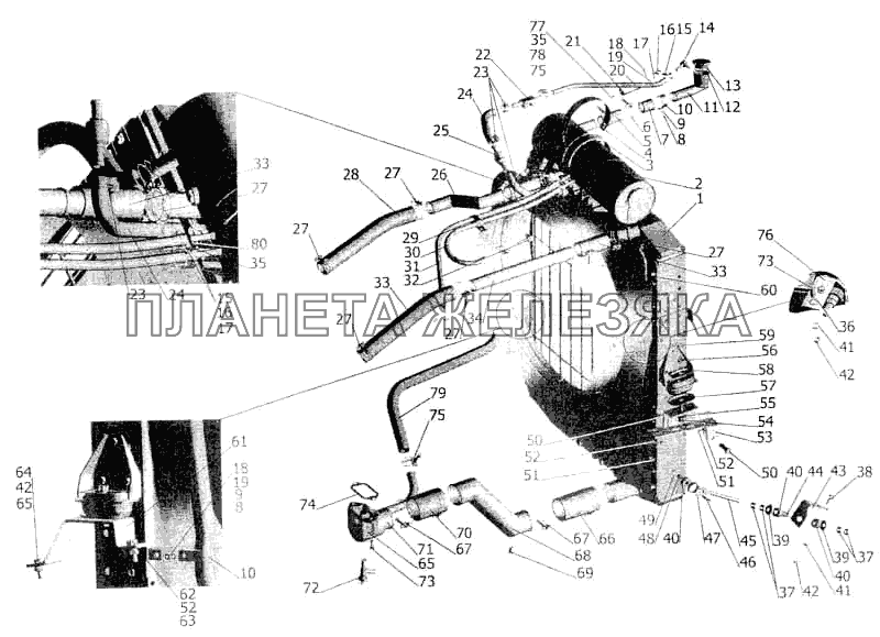 Установка системы охлаждения на МАЗ-533608, МАЗ-630308 МАЗ-5336