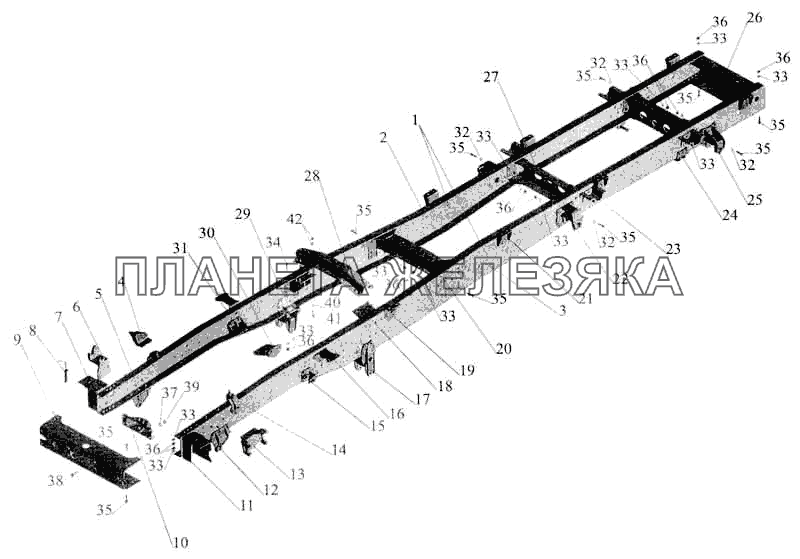 Рама автомобиля МАЗ-533702 МАЗ-5336