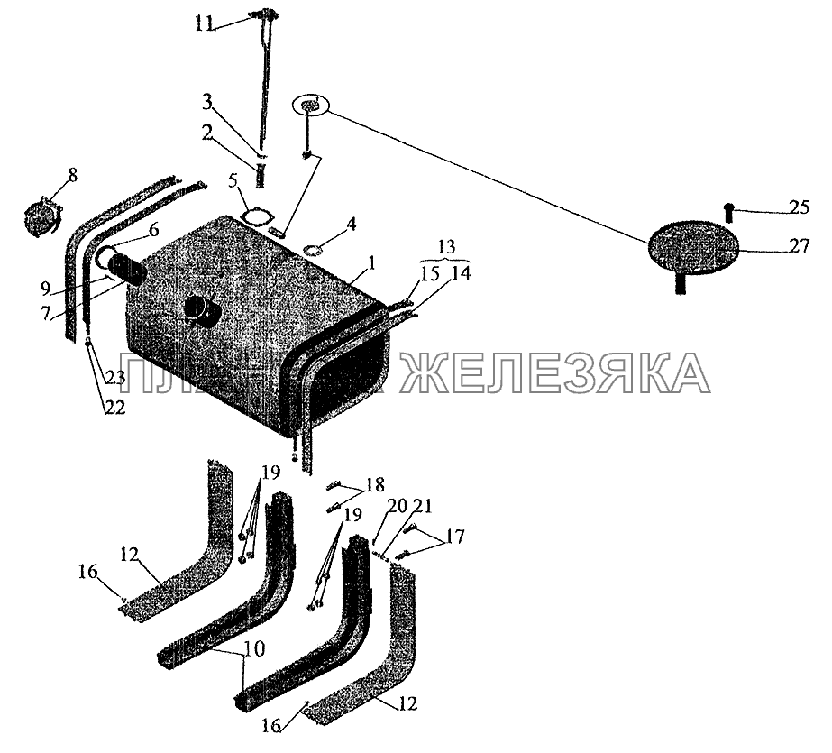 Крепление топливного бака (350 литров) МАЗ-5337 (2005)