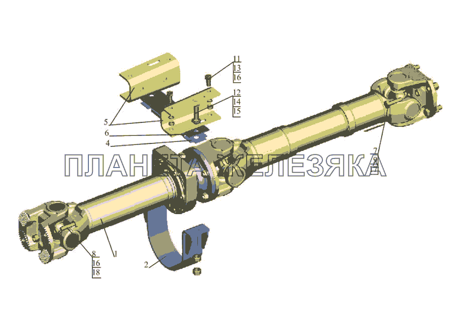 Установка карданной передачи 533731-2200000-010 МАЗ-533731