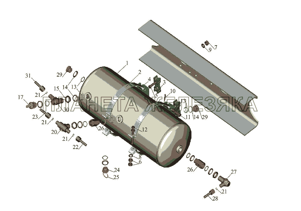 Крепление ресивера 5337-3513005-10 МАЗ-533731