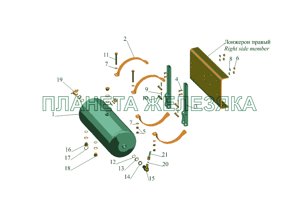 Крепление ресивера 5337-3513006 МАЗ-533731