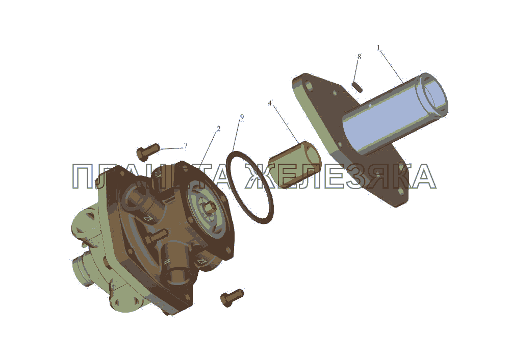 Тормозной кран 64221-3514108-010 МАЗ-533731