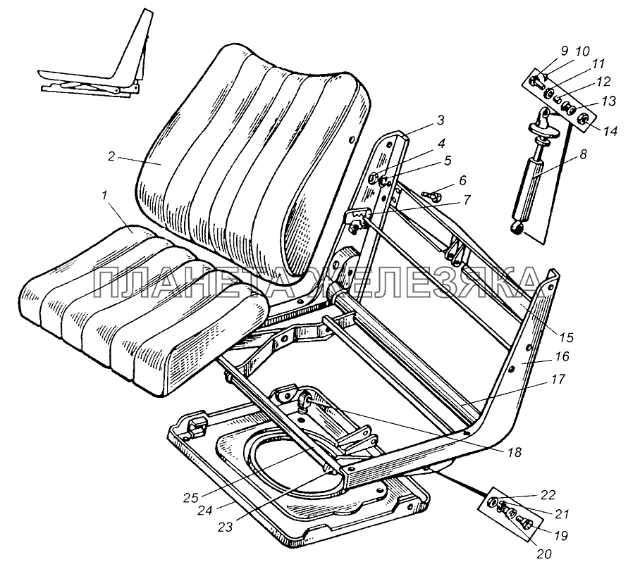 Сиденье переднее МАЗ-5335, МАЗ-5429, МАЗ-504В МАЗ-5429