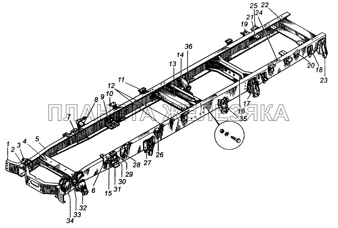 Рама МАЗ-509А МАЗ-5429