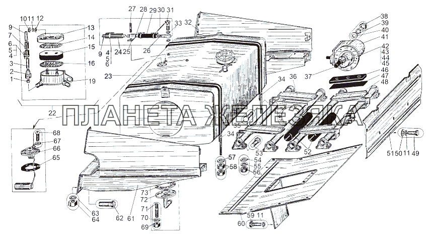 Установка топливного бака 543 M МАЗ-543 (7310)