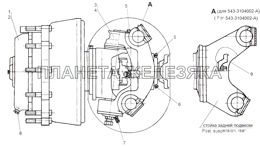 Ступицы передние задняя 543-3104002-А МАЗ-543 (7310)