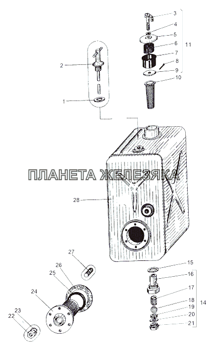 Бак масляный усилителя руля 543M-3410010-02 МАЗ-543 (7310)