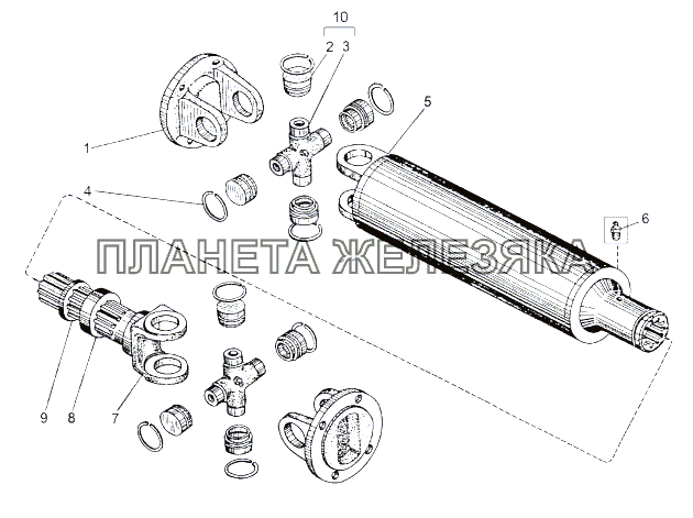 Вал карданный КОМ 543-2227010-03 МАЗ-543 (7310)