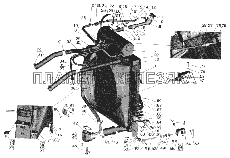 Установка системы охлаждения МАЗ-642205, 543205, 543203, 543202, 555102, 551605, 551603 МАЗ-543202