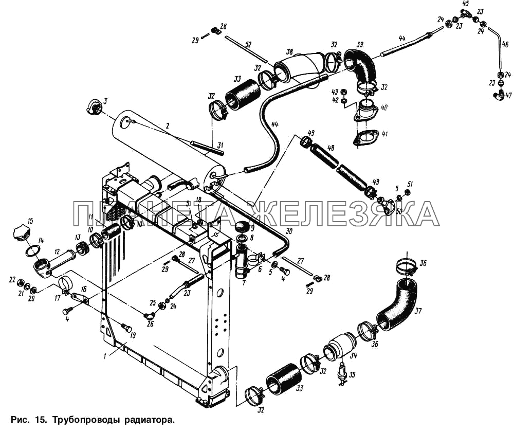 Трубопроводы радиатора МАЗ-54321