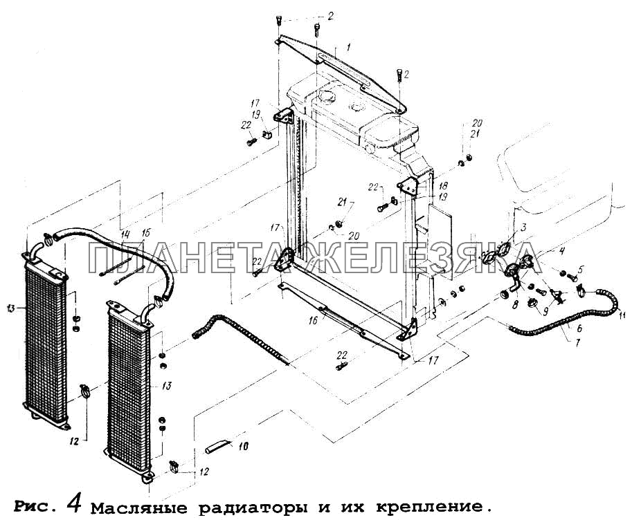 Масляные радиаторы и их крепление МАЗ-5434