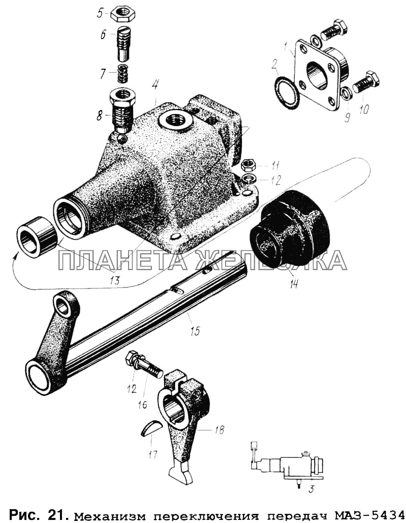 Механизм переключения передач МАЗ-5434 МАЗ-64255