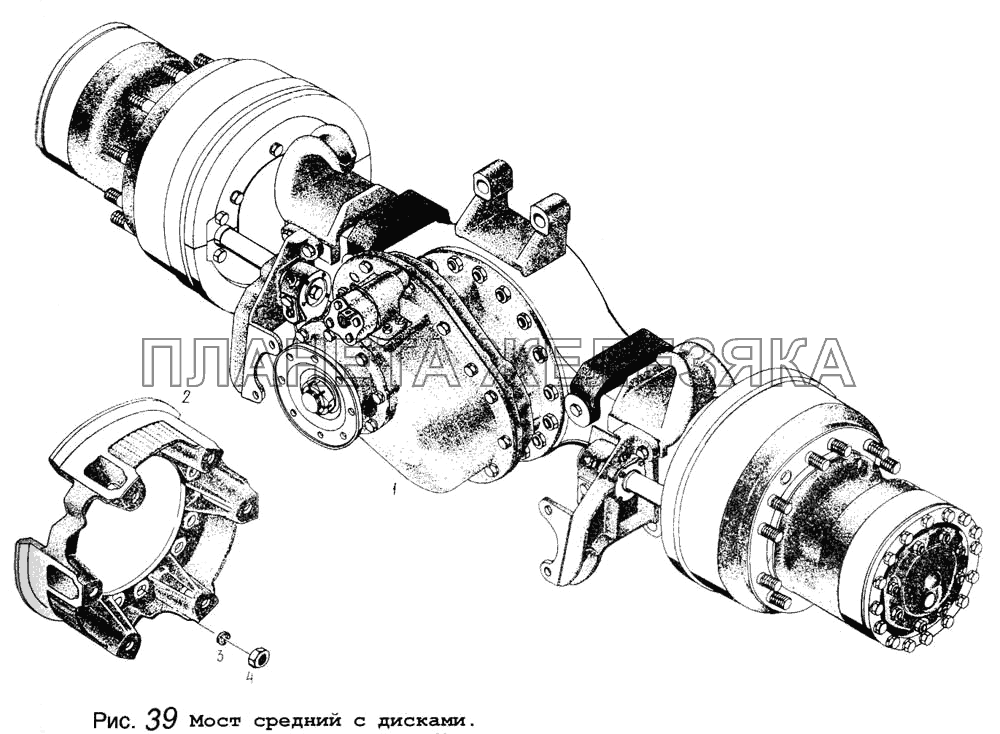 Мост средний с дисками МАЗ-64255