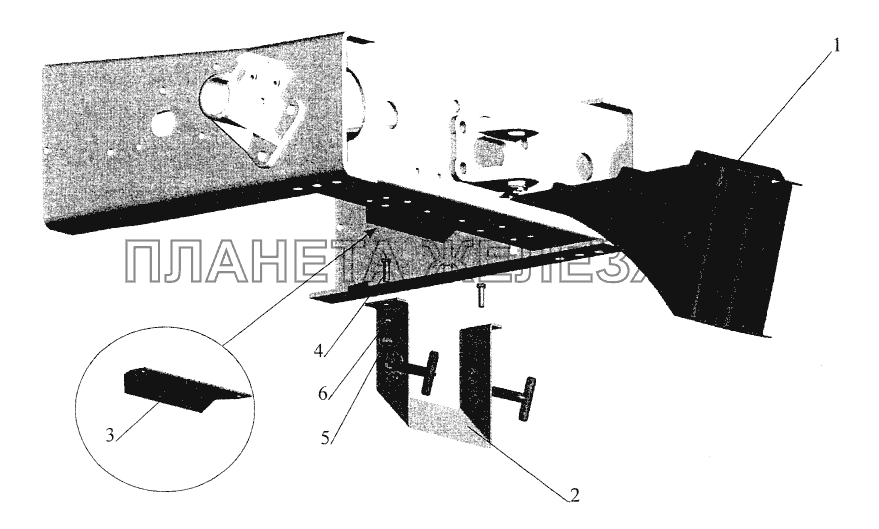 Установка противооткатного упора 64221-3900037 МАЗ-544069