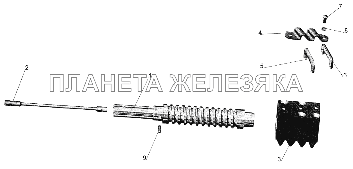 Винт с гайкой-рейкой 64229-3401030 МАЗ-544069