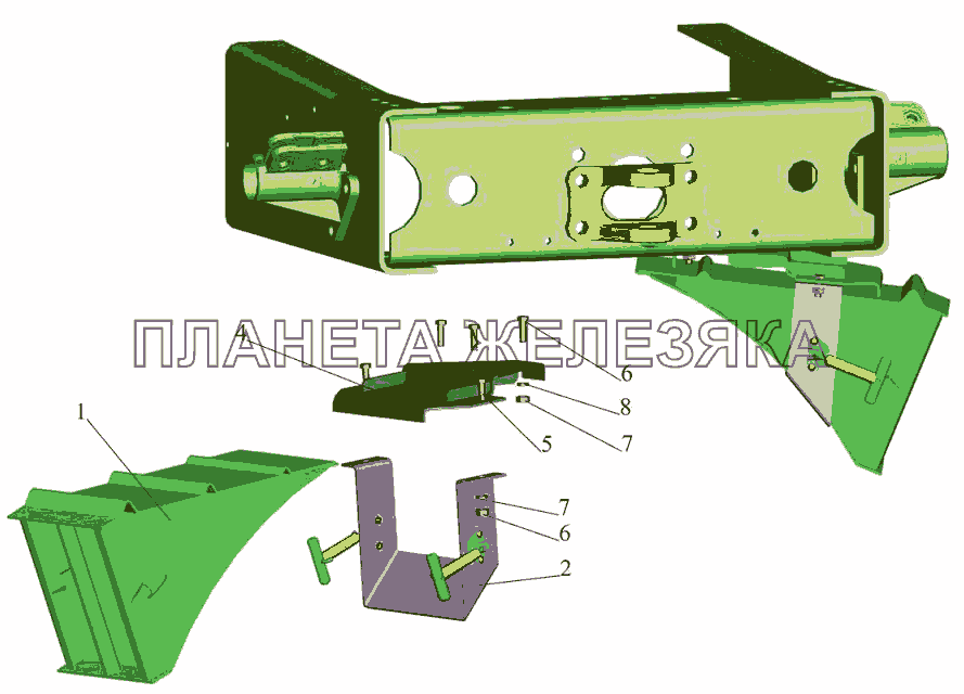 Установка противооткатных упоров 5440-3900037 МАЗ-5440B5