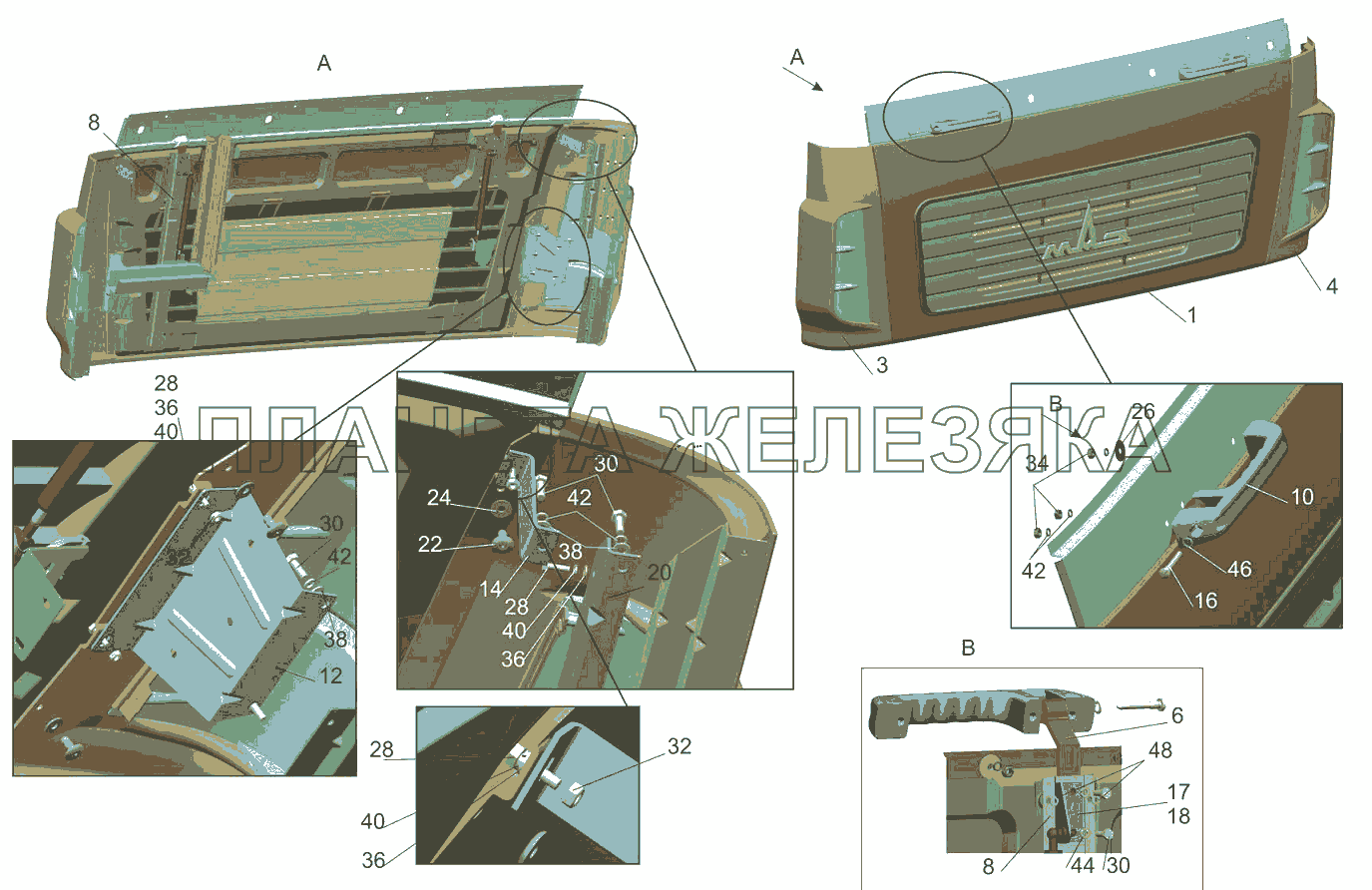 Установка щитков 6431-8400014-000 МАЗ-5440B5