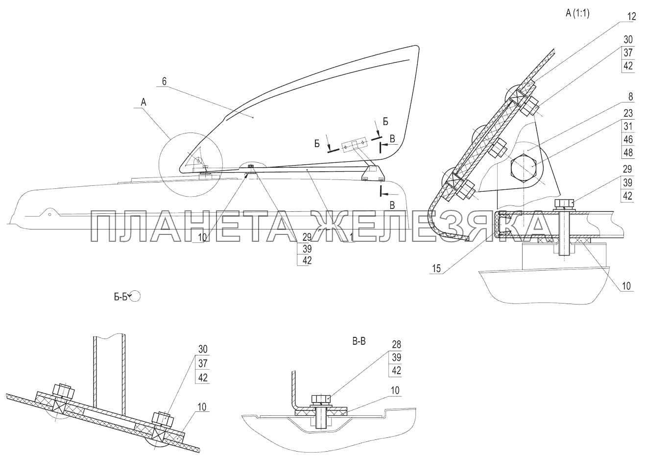 Установка обтекателей 5440-8000014-000 МАЗ-5440B5