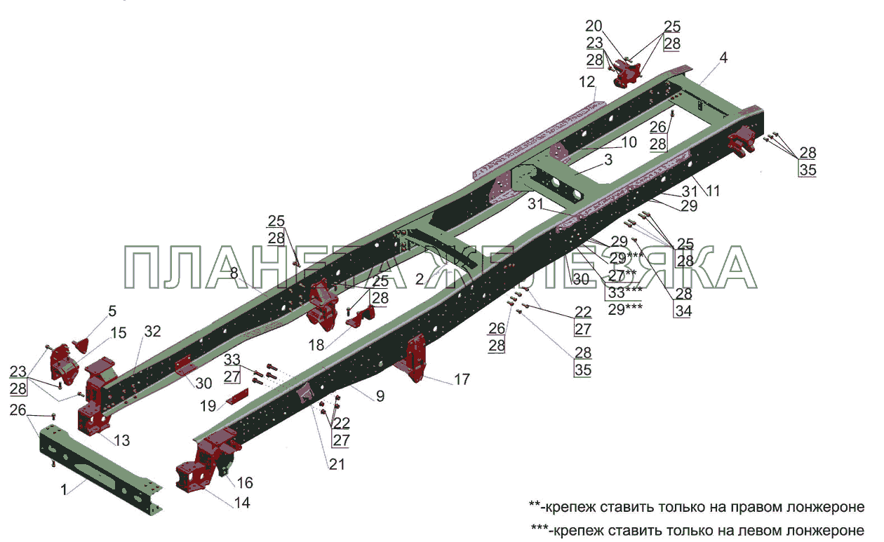 Рама 5440B3-2801002-030 МАЗ-5440B5