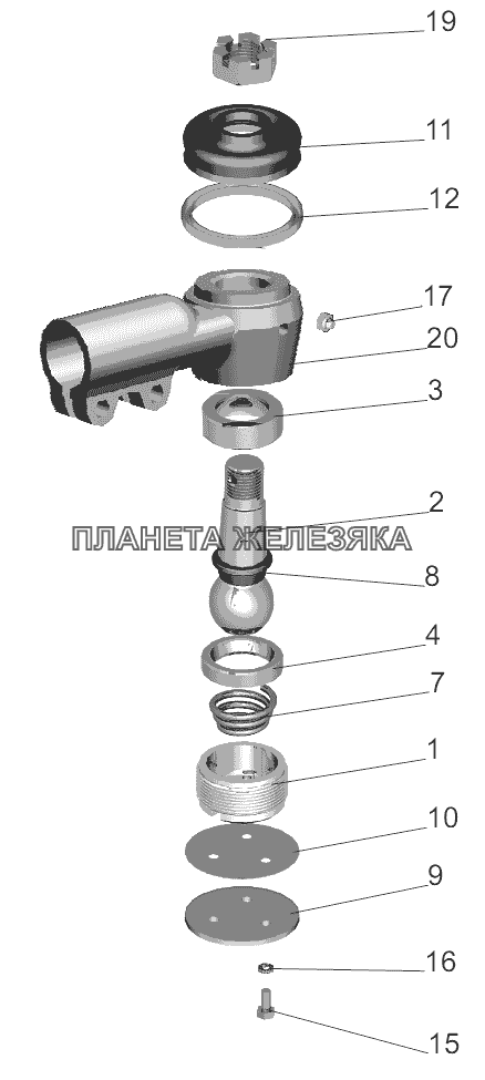 Наконечник 6422-3003056 МАЗ-5440B9, 6430B9