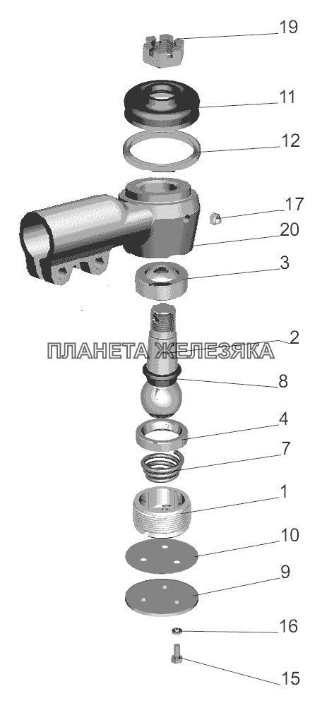 Наконечник 6422-3003056-01 МАЗ-5440B9, 6430B9