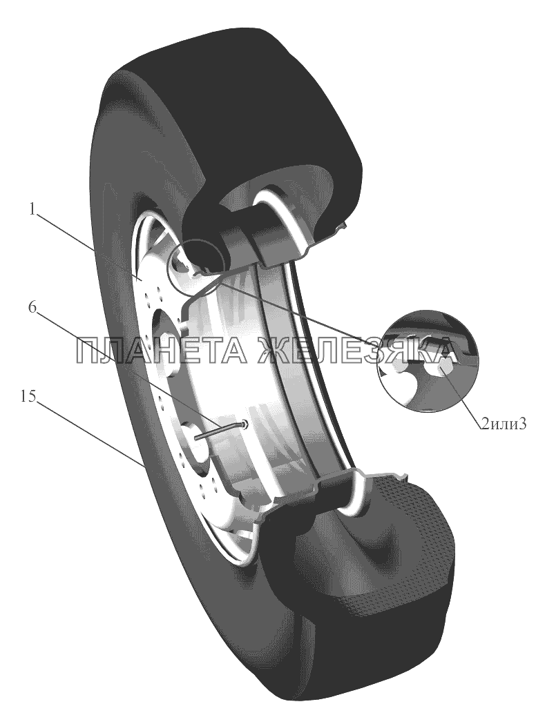Колесо и шина МАЗ-5440B9, 6430B9
