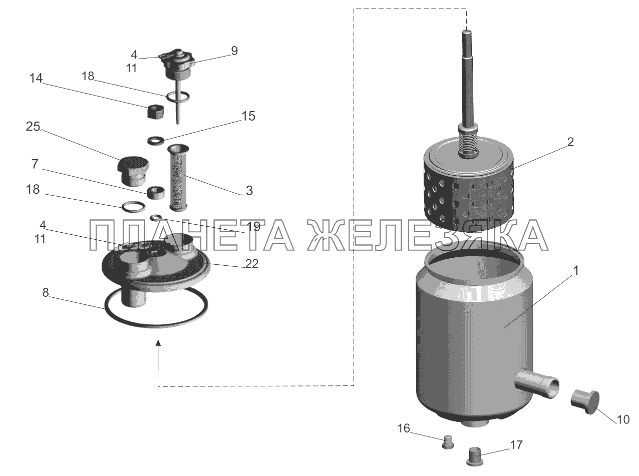 Бак масляный 5336-3410010-10 МАЗ-5440B9, 6430B9