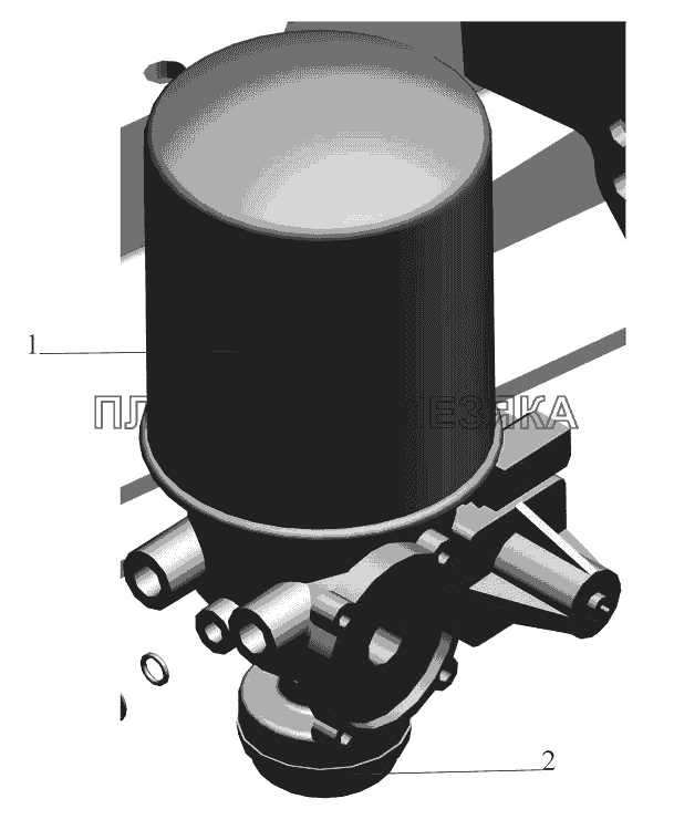 Осушитель сжатого воздуха с глушителем 630300-3512004 МАЗ-5440B9, 6430B9