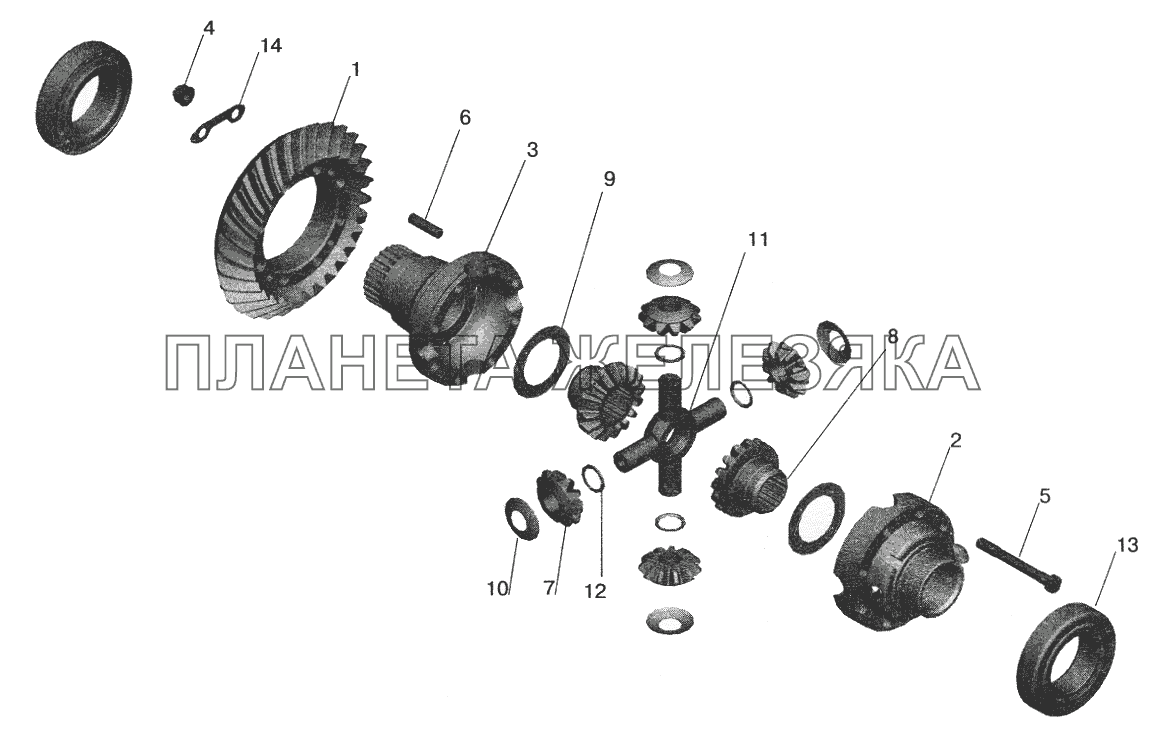 Редуктор заднего моста. Дифференциал МАЗ-5516 (2003)