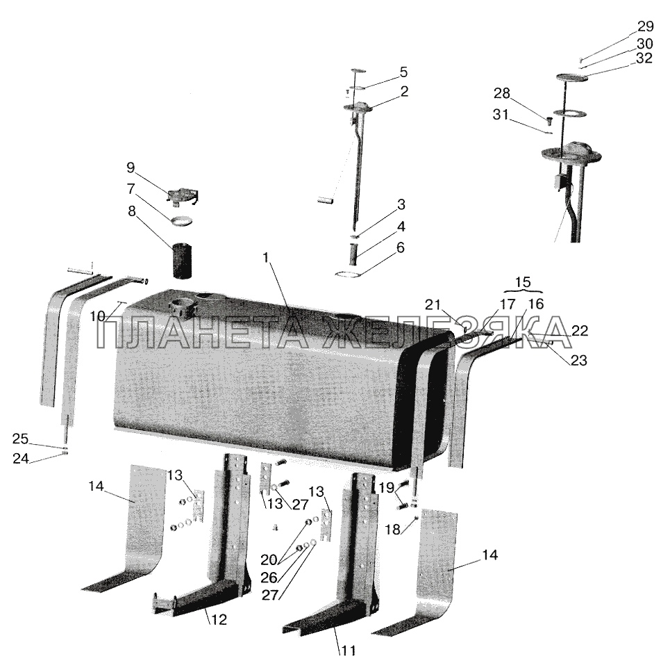 Крепление топливного бака МАЗ-642208, 642205, 543208, 543205 МАЗ-5516 (2003)