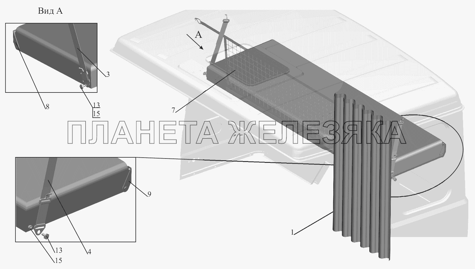 Установка верхнего спального места 64221-8200011 МАЗ-551605