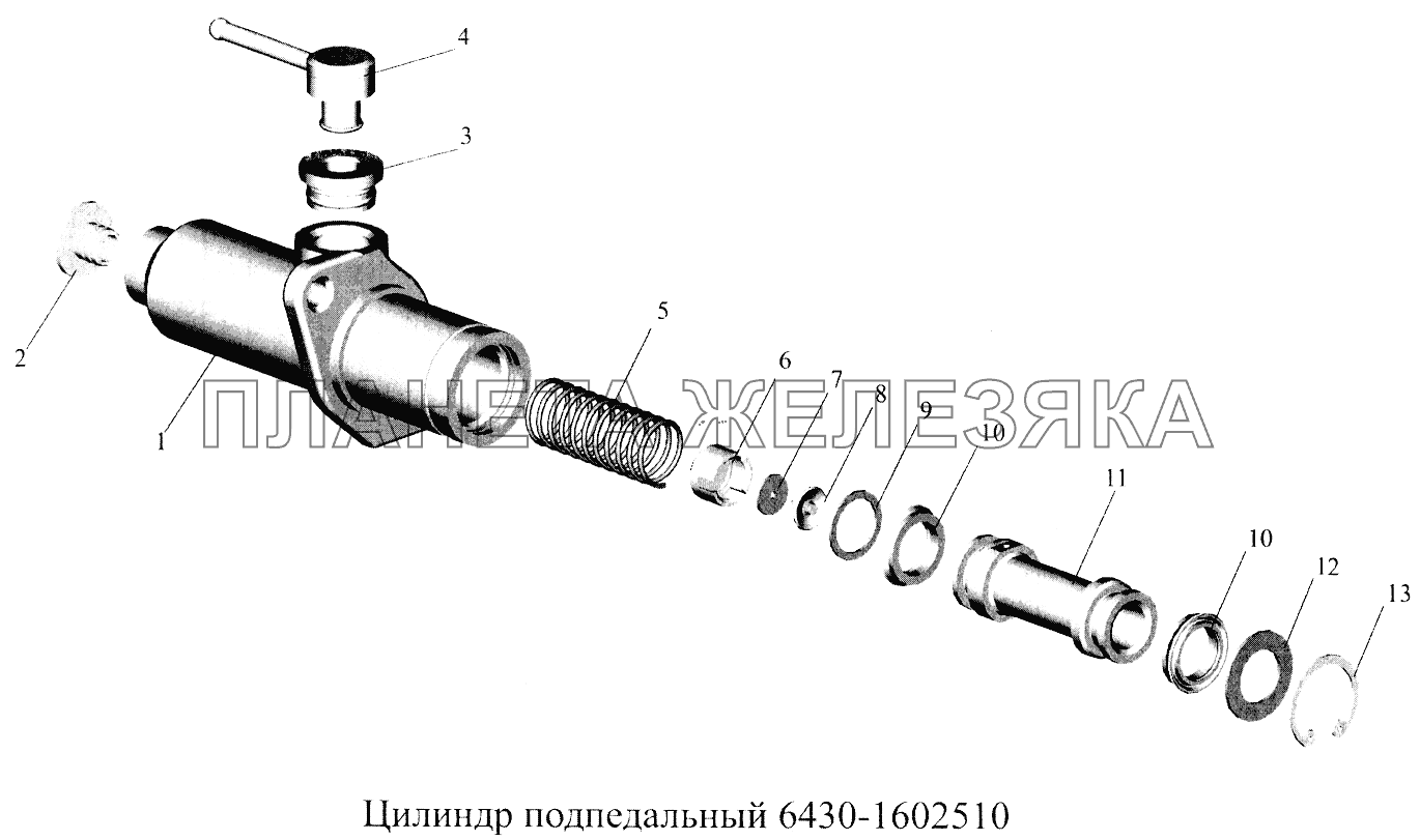 Цилиндр подпедальный 6430-1602510 МАЗ-5516А5