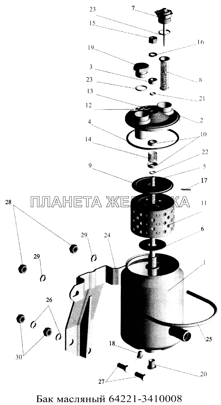 Бак масляный 64221-3410008 МАЗ-5516А5