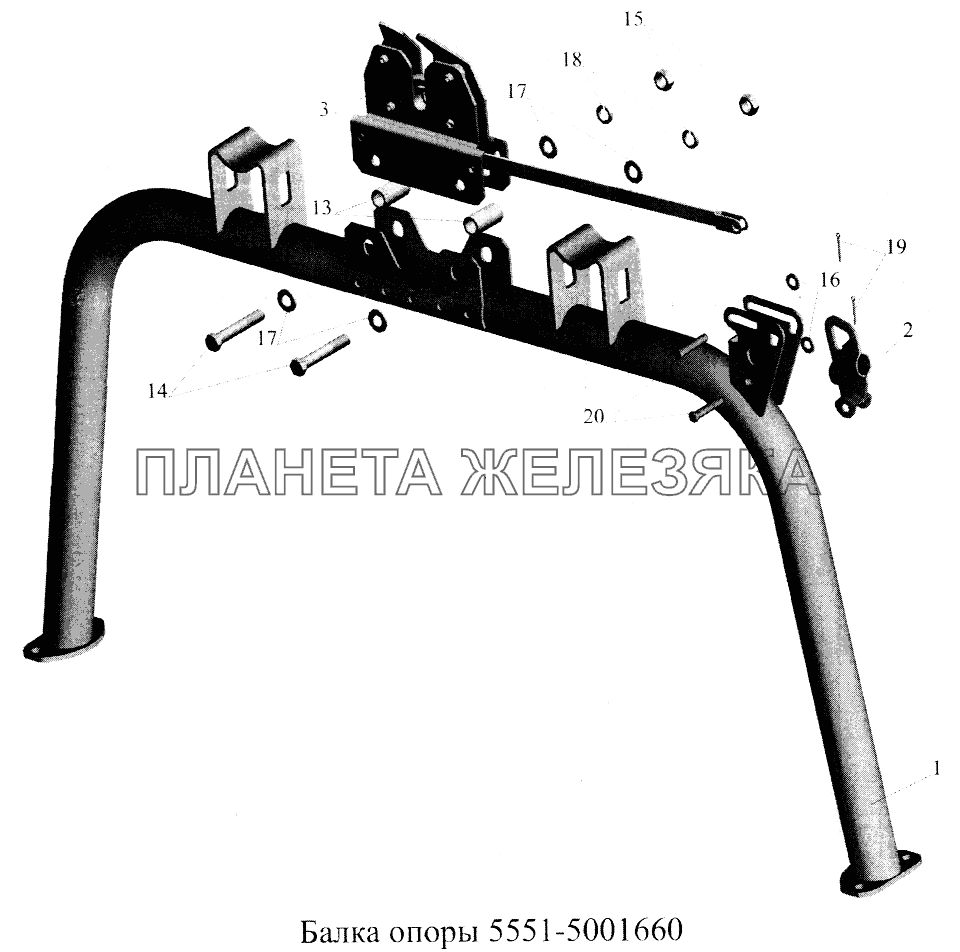 Балка опоры 5551-5001660 МАЗ-5516А5