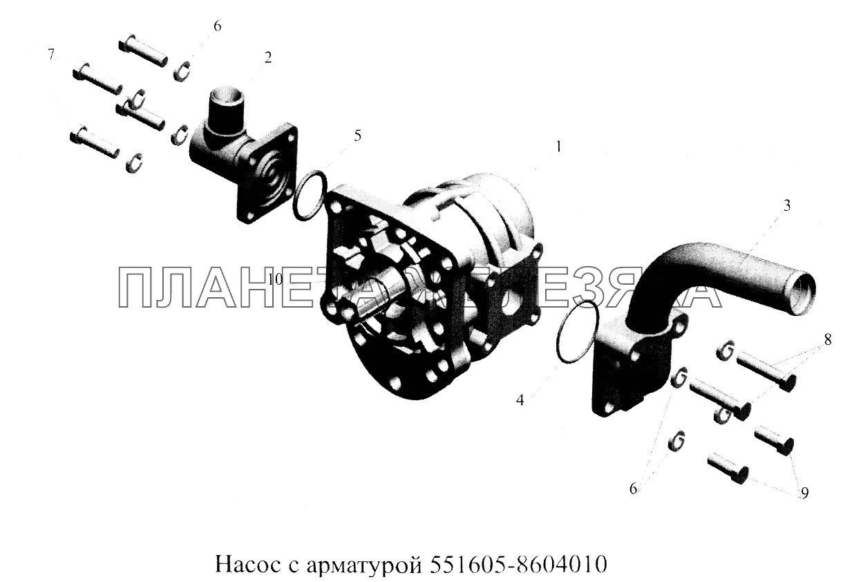 Насос с арматурой 551605-8604010 МАЗ-5516А5