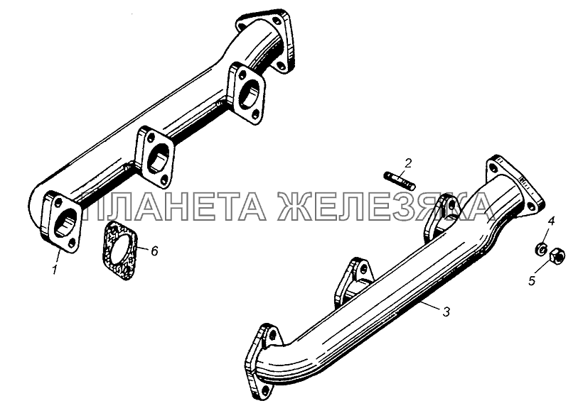 Газопровод двигателя МАЗ-5549