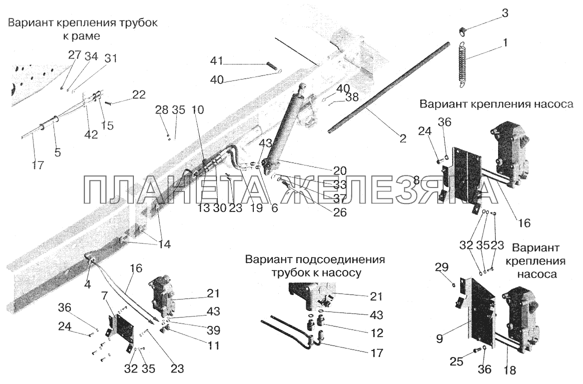 Механизм подъема кабины МАЗ-5551 (2003)