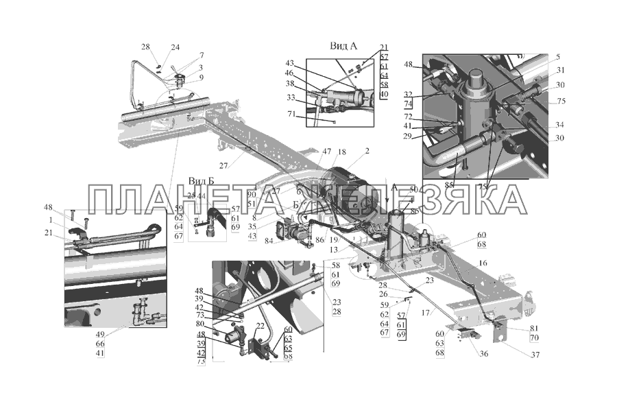 Установка гидрооборудования 555142-8600005-010 (-710) МАЗ-555142