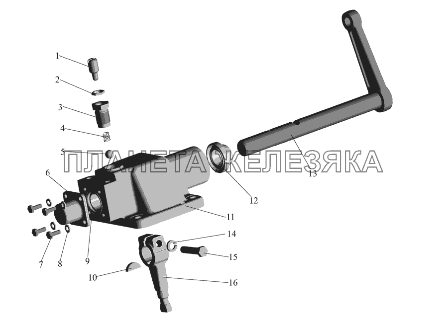 Механизм переключения передач 555142-1702200, 543242-1702200 МАЗ-555142