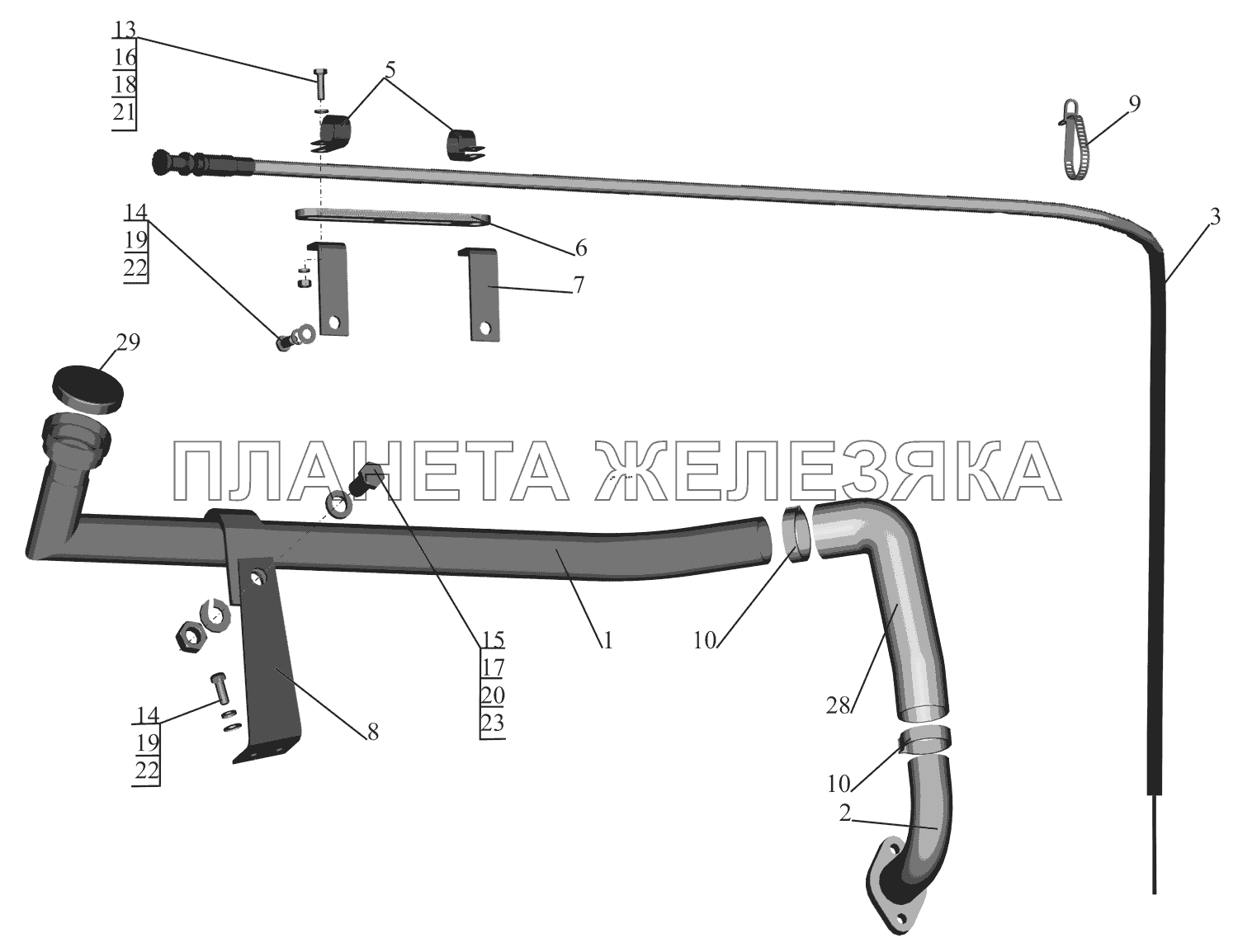 Установка системы заливки масла МАЗ-630333