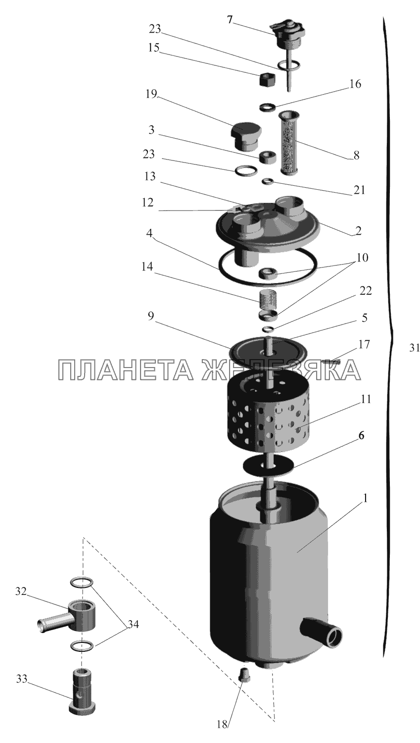 Бак масляный 64221-3410008 МАЗ-630333